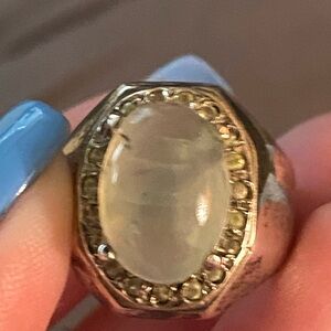 Vintage Jade Sterling Silver Ring